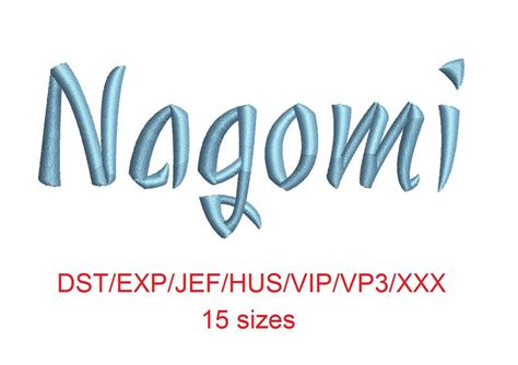 Download Free Nagomi 15 sizes embroidery font (RLA) Cut Images